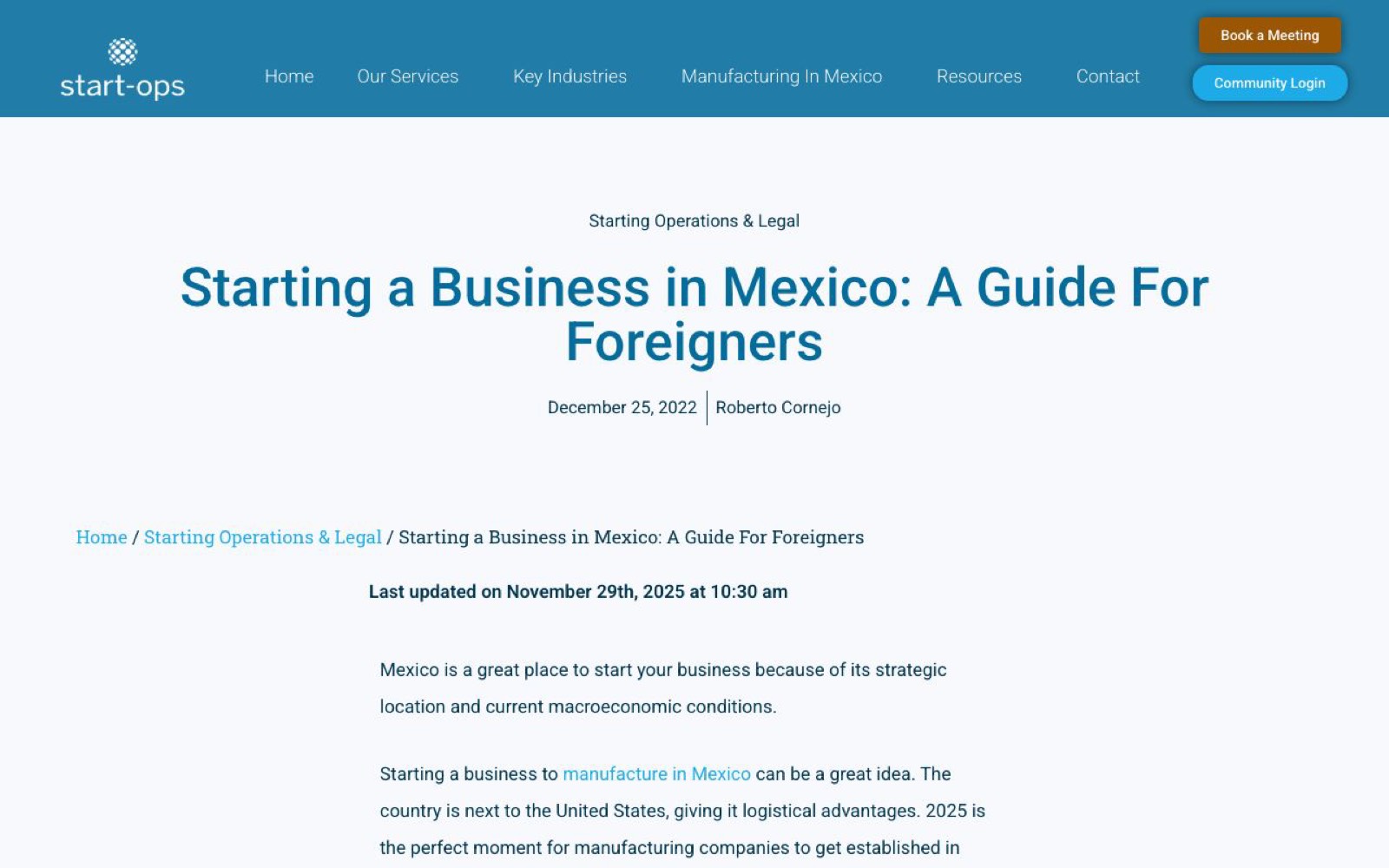 Start-Ops墨西哥开公司指南