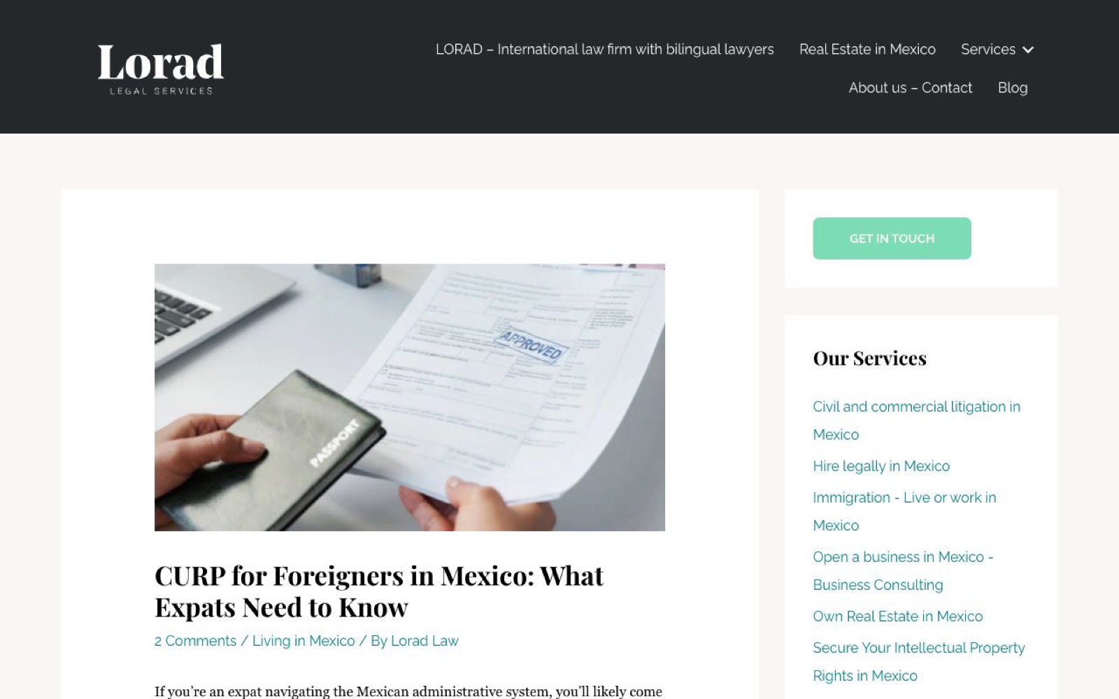 Lorad Law CURP指南