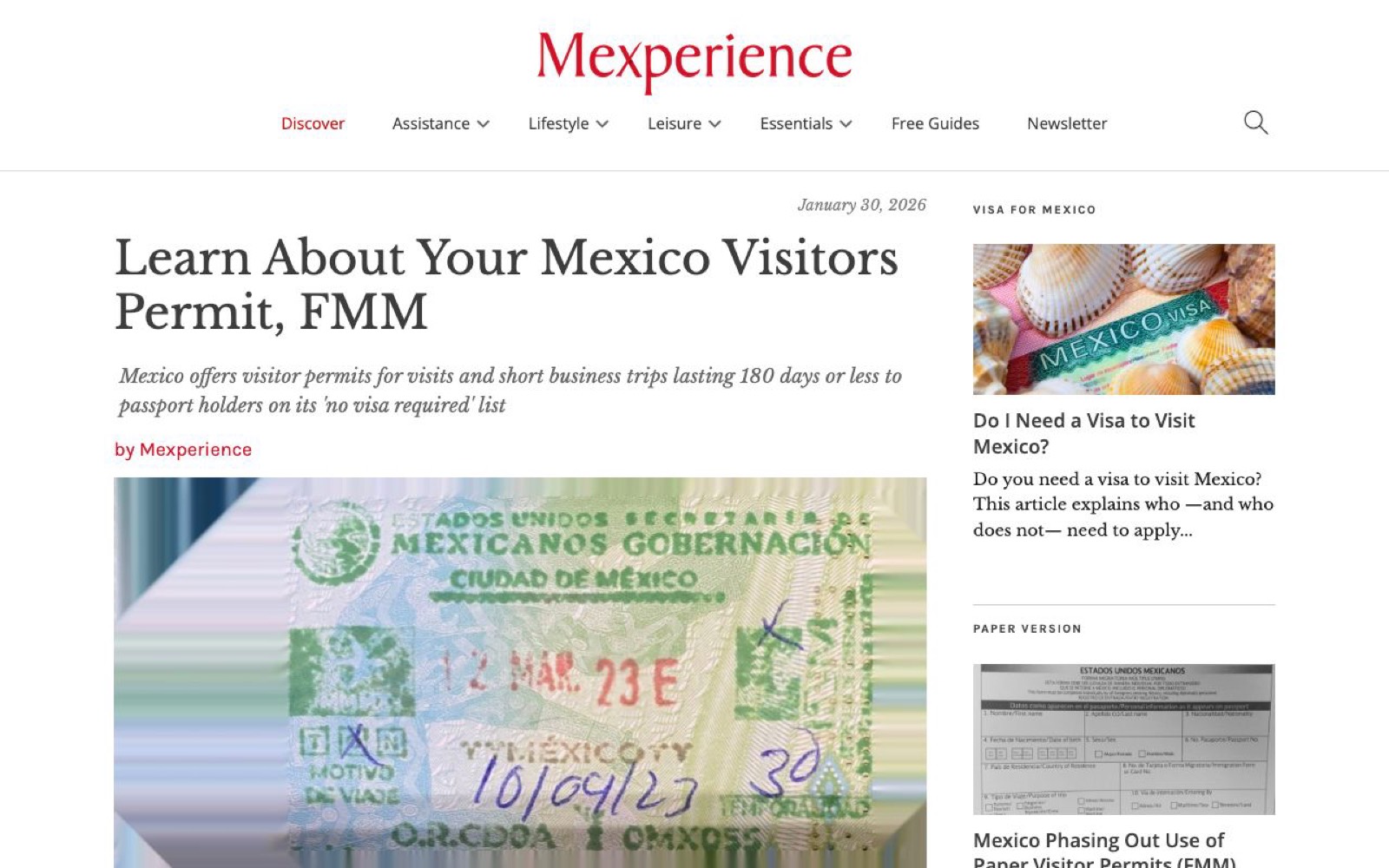 Mexperience FMM入境卡指南