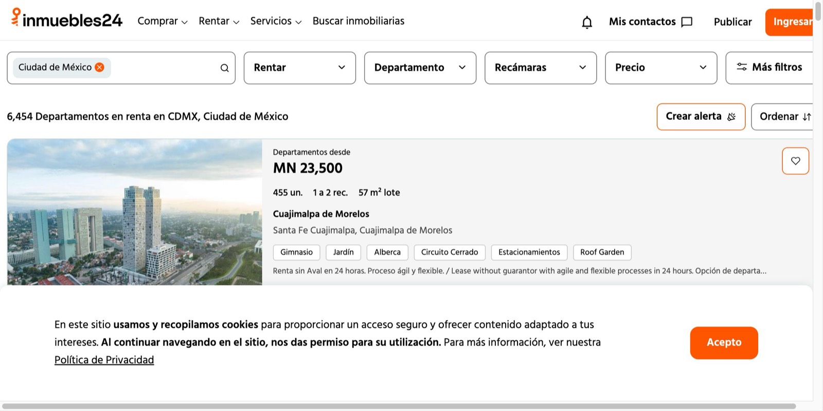 Inmuebles24墨西哥租房网站