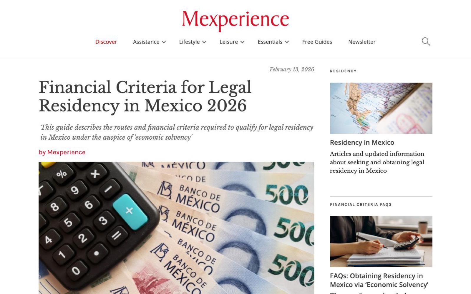 Mexperience经济条件要求