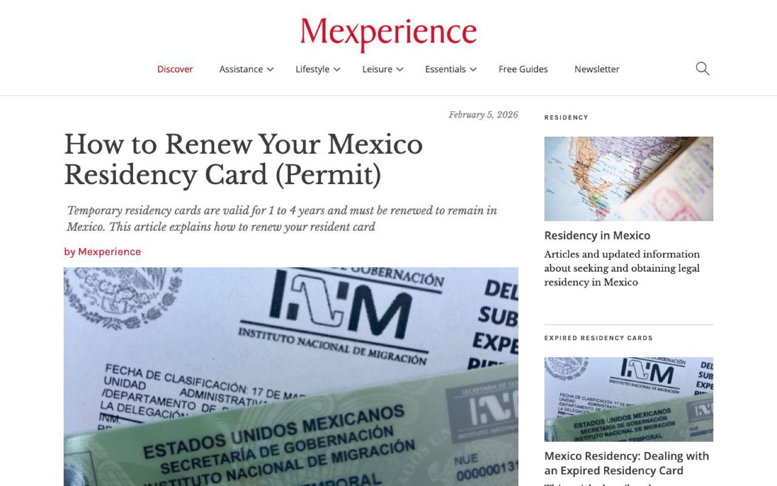 Mexperience居留卡续签指南
