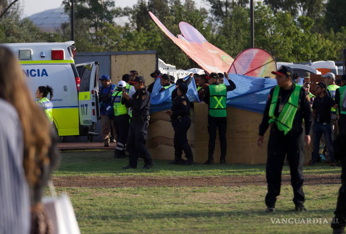 $!CIUDAD DE MÉXICO, 05ABRIL2025.- Una estructura metálica colapsó durante el primer día del Festival AXE Ceremonia en el Parque Bicentenario. Según el comunicado de la Secretaría de Seguridad Ciudadana (SSC) se habla de dos heridos de prioridad trasladados al hospital Rubén Leñero. Las actividades en el festival no se han suspendieron. FOTO: CUARTOSCURO.COM