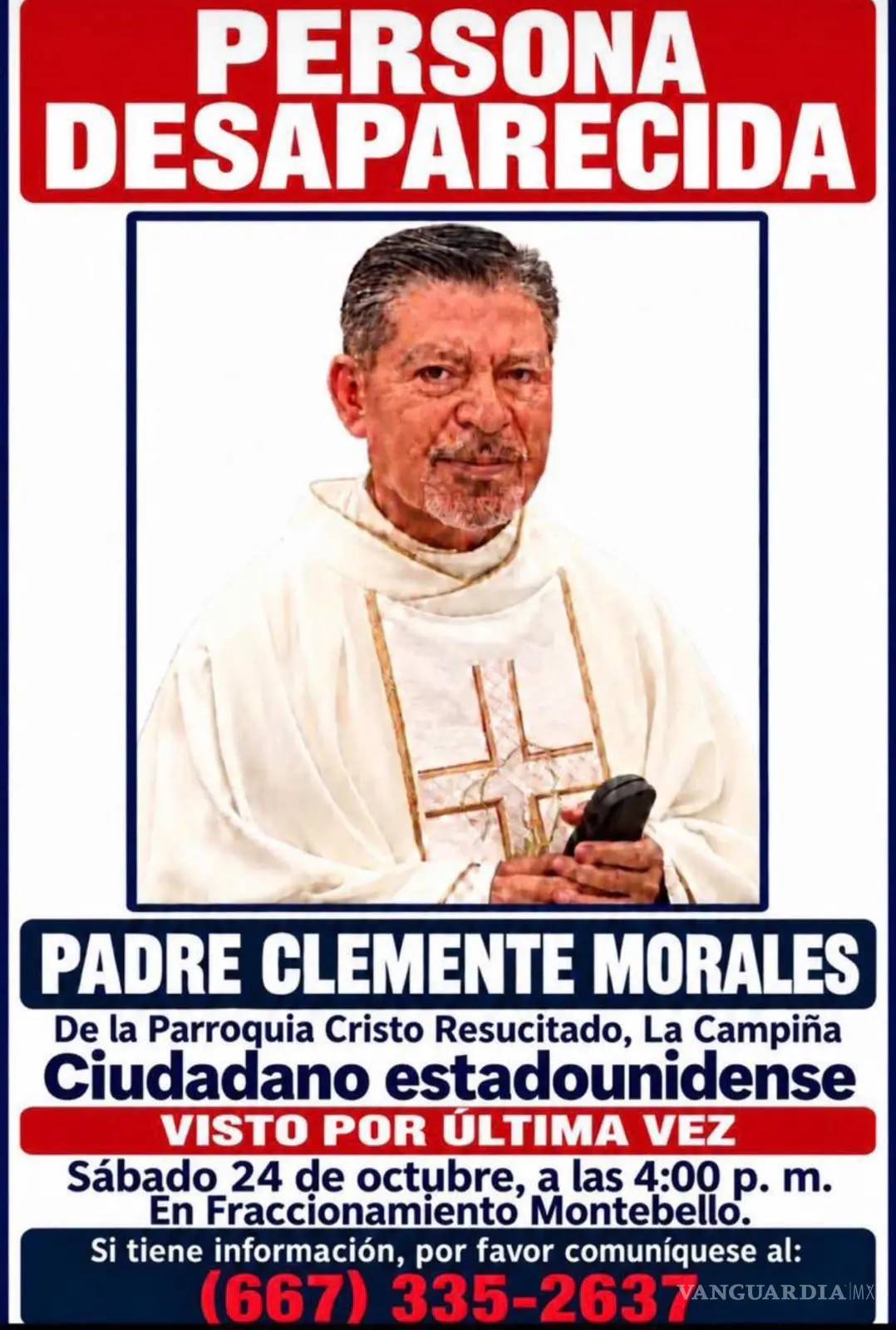 $!Desaparece sacerdote Clemente Morales Topete, desaparecido en Culiacán; activan ficha de localización
