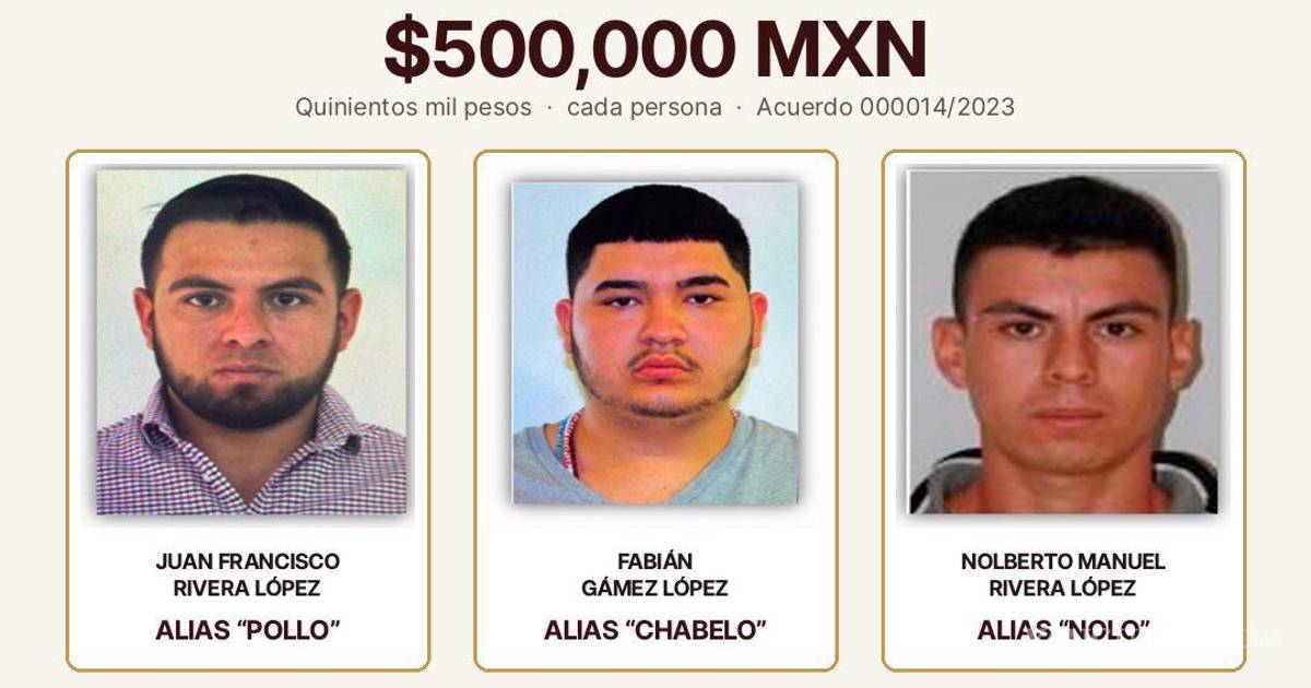 索诺拉州检方悬赏50万比索追捕三名涉谋杀男子