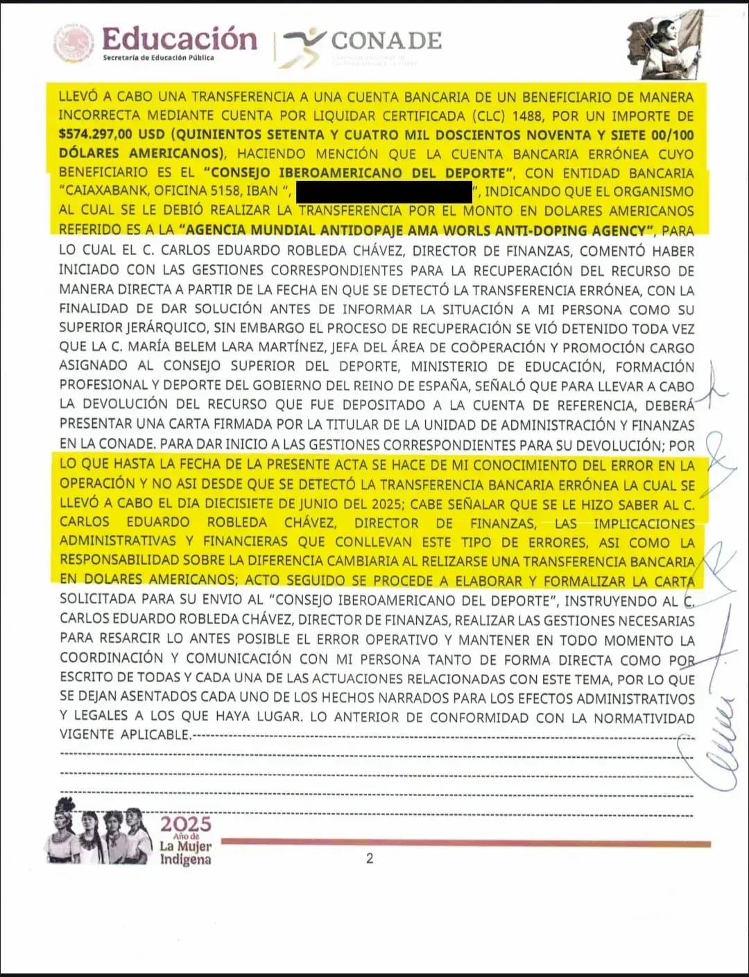 $!Funcionario de la Conade transfirió por error más de 11 millones de pesos a una cuenta en España