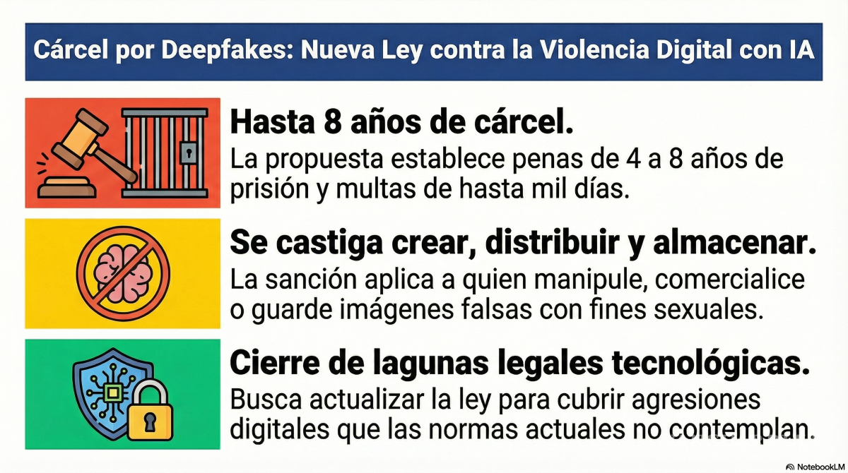 $!Propone hasta 8 años de cárcel por crear deepfakes sexuales con inteligencia artificial