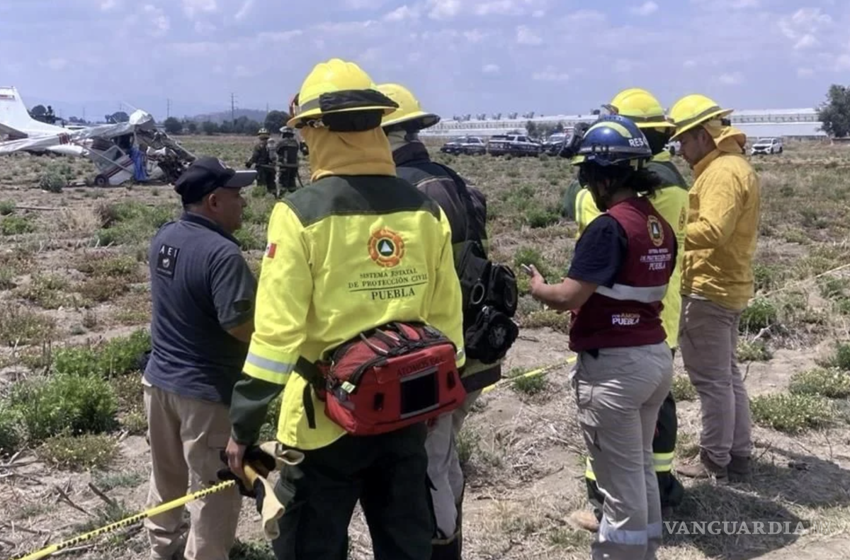 $!El desplome de una aeronave en el municipio de Huejotzingo, Puebla.